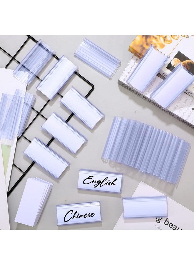 يوليجو 200 قطعة من حاملات ملصقات الرفوف من Metro وحاملات ملصقات الرفوف السلكية وعلامات الرفوف البلاستيكية الشفافة لمشابك الرفوف السلكية مع إدراجات ورق الملصقات، متوافقة مع الأرفف مقاس 1-1/4 بوصة - Image 5