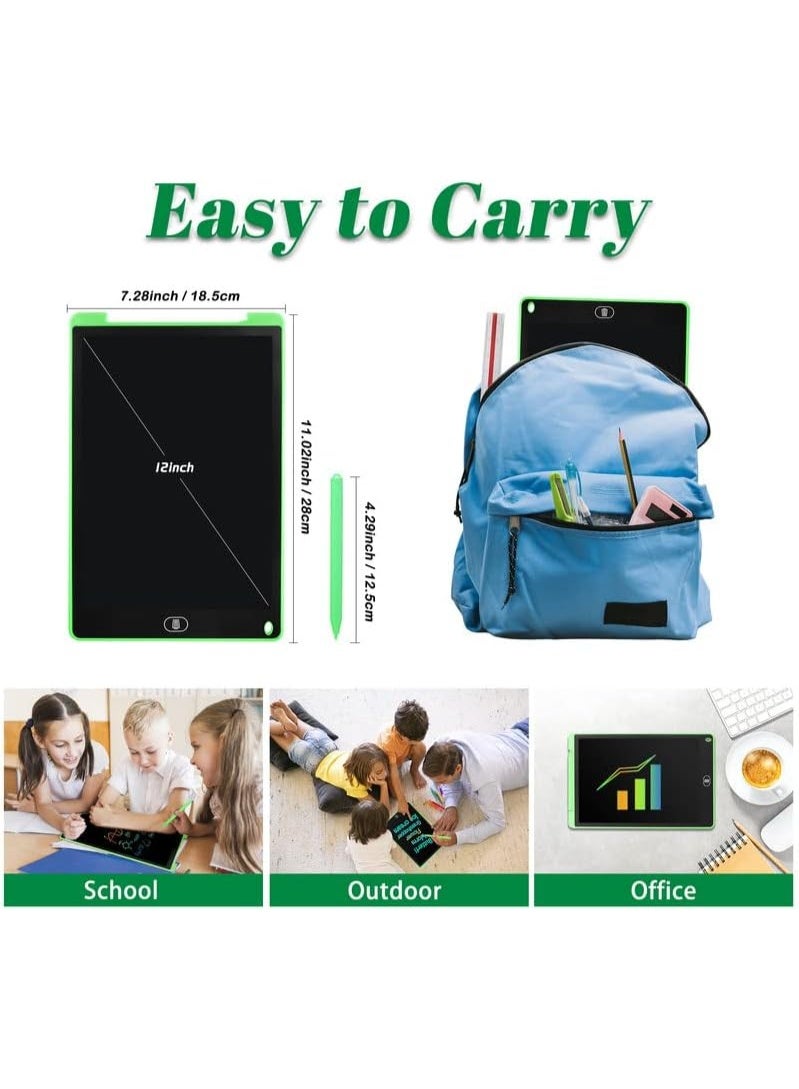 Fekra 12 Inch Colorful LCD Writing Tablet for Children and Adults Suitable for Portable LCD Writing Tablet Magic Drawing Large Gifts for 3 4 5 6 7 Years Boys Girls (Green) - Image 5