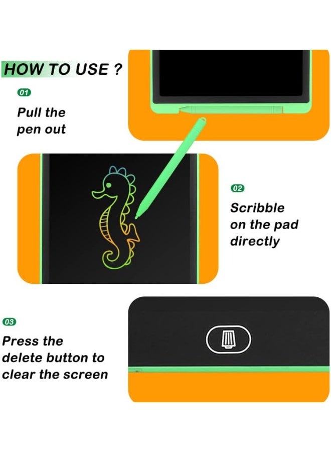 Fekra 12 Inch Colorful LCD Writing Tablet for Children and Adults Suitable for Portable LCD Writing Tablet Magic Drawing Large Gifts for 3 4 5 6 7 Years Boys Girls (Green) - Image 2