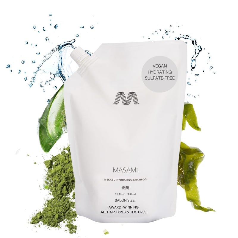 MASAMI MASAMI Mekabu Hydrating Conditioner 32 oz Refill Pouch  Sustainable  Recyclable  Salon Quality  Color Safe  Japanese Seaweed  Sulfate Free  Paraben Free  Phthalate Free