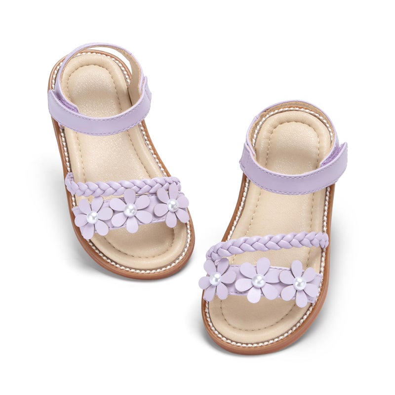 GINFIVE Toddler Girls Sandals Little Girls Kids Summer Shoes Toddler Sandals Purple 6 - Image 1