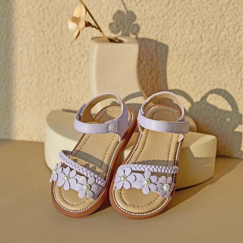 GINFIVE Toddler Girls Sandals Little Girls Kids Summer Shoes Toddler Sandals Purple 6 - Image 3