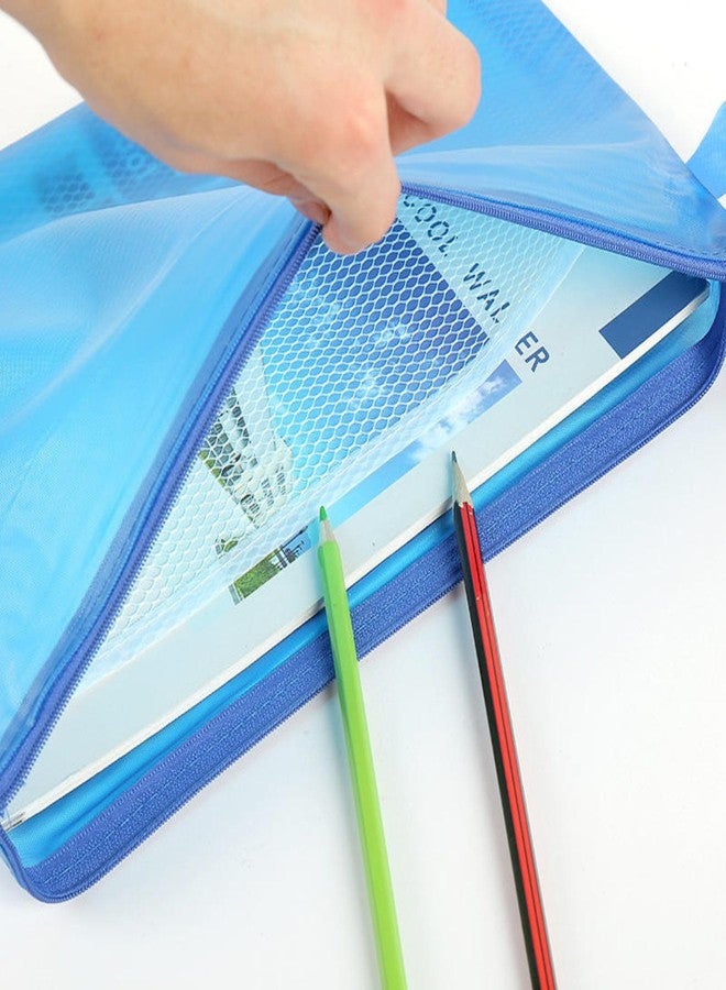 GOLD LEAF 6 Pcs Zipper File Bag - Water-Resistant A4 Document Organizer Pouch in 6 Colors for Office, School, Travel, Receipts, Stationery & Cosmetics (34x24cm) - Image 5