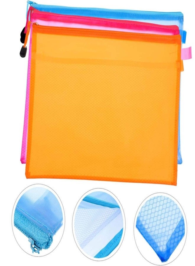 GOLD LEAF 6 Pcs Zipper File Bag - Water-Resistant A4 Document Organizer Pouch in 6 Colors for Office, School, Travel, Receipts, Stationery & Cosmetics (34x24cm) - Image 3