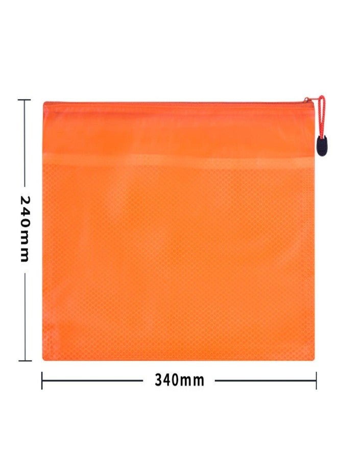 GOLD LEAF 6 Pcs Zipper File Bag - Water-Resistant A4 Document Organizer Pouch in 6 Colors for Office, School, Travel, Receipts, Stationery & Cosmetics (34x24cm) - Image 2
