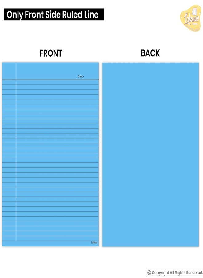 Lakeer A4 Single Side Ruled Paper, 180 GSM, 5 Colours, Pack of 50 Sheets, Ideal for Projects, Assignments, Practicals, and Homework - Image 3
