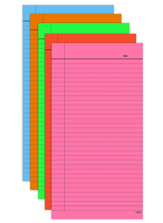 Lakeer A4 Single Side Ruled Paper, 180 GSM, 5 Colours, Pack of 50 Sheets, Ideal for Projects, Assignments, Practicals, and Homework - Image 1