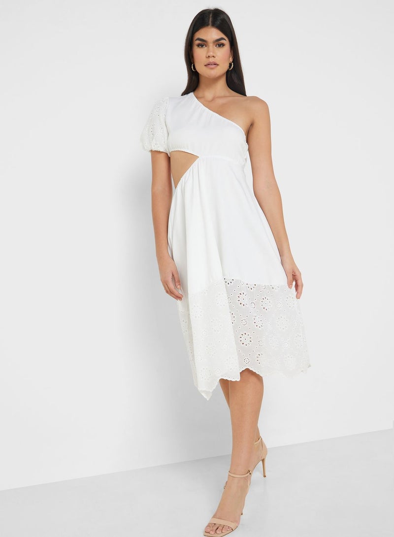 ايلا فستان أبيض متوسط ​​الطول - Image 4