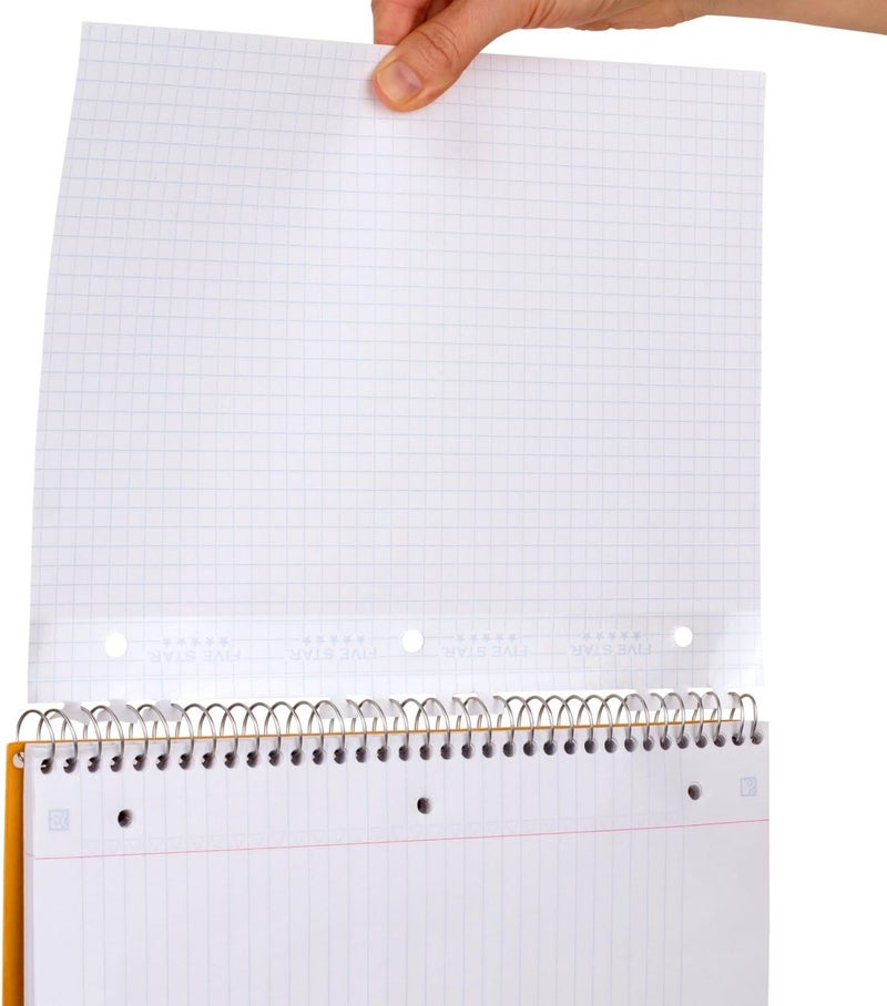 Five Star ورق مفكوك، دفتر ملاحظات قابل للإدخال مع خطوط بيانية وورق تعبئة، 8-1/2" × 11"، علامات T معززة، 75 ورقة (170180) - Image 5