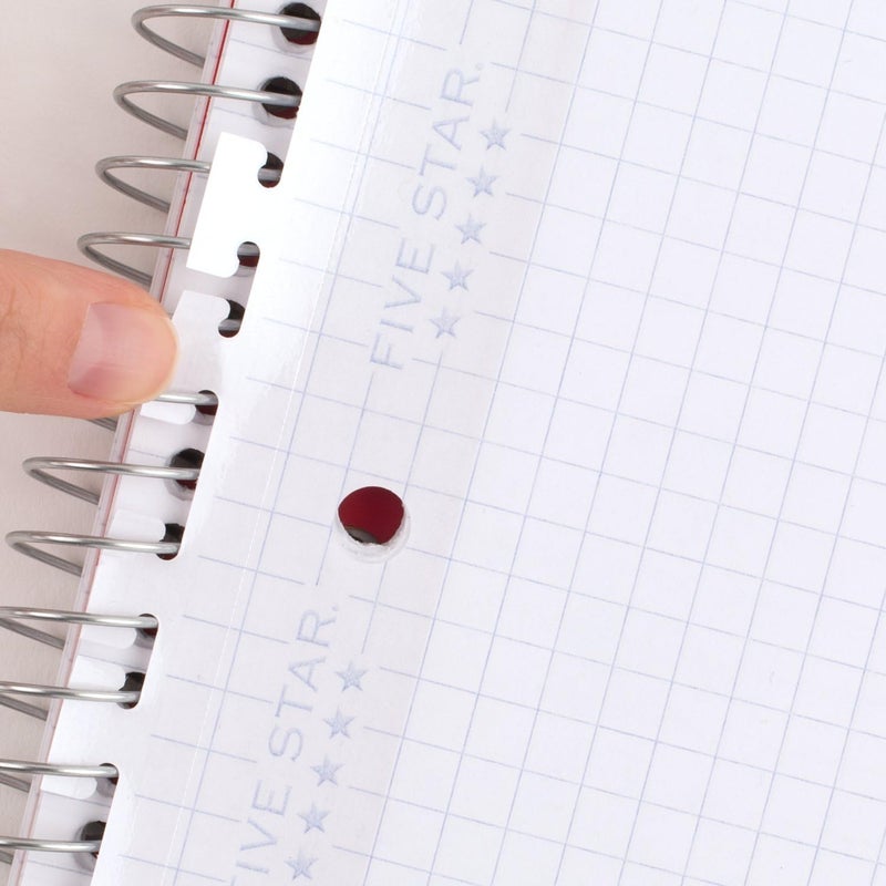 Five Star ورق مفكوك، دفتر ملاحظات قابل للإدخال مع خطوط بيانية وورق تعبئة، 8-1/2" × 11"، علامات T معززة، 75 ورقة (170180) - Image 3