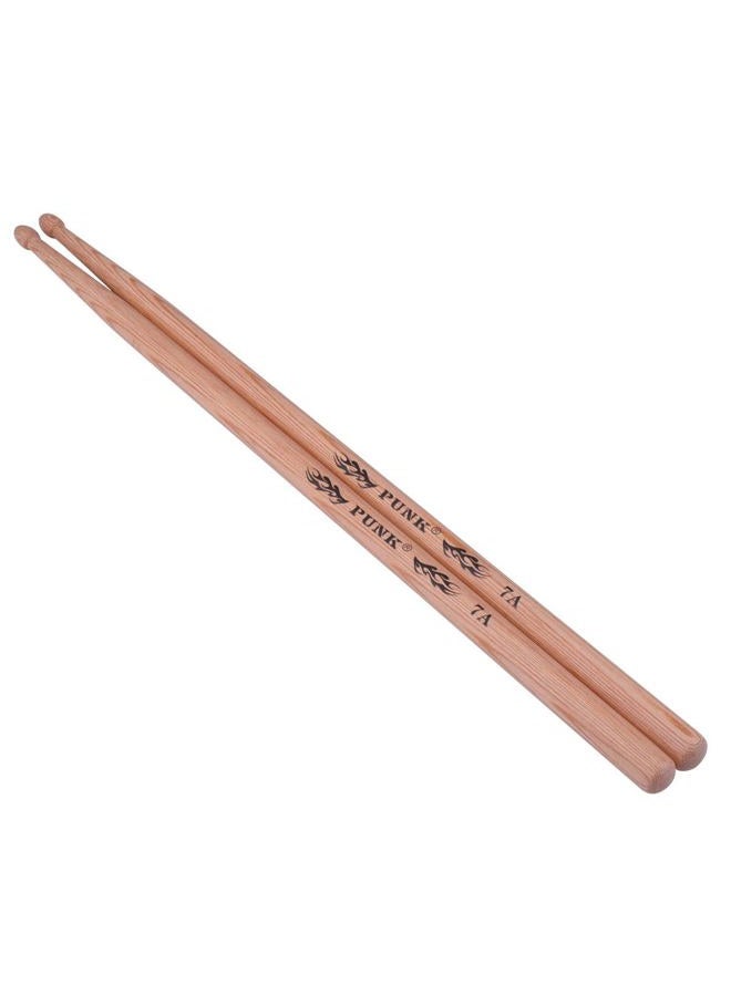 Punk 7A Drum Sticks Hickory Wood Drumsticks Wood Tip Drummer Instrument Drumsticks - Image 1