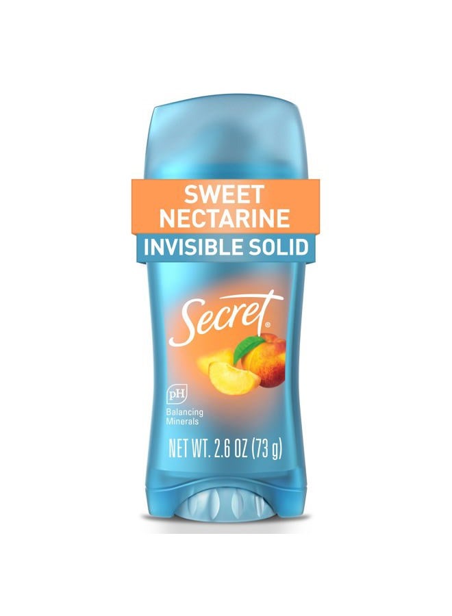 Secret Fresh Antiperspirant Deodorant for Women, 72hr Breathable Sweat & Odor Protection, Instant Freshness & Gentle, PH Balancing Minerals, Invisible Solid, Sweet Nectarine Scent, 2.6 oz - Image 1