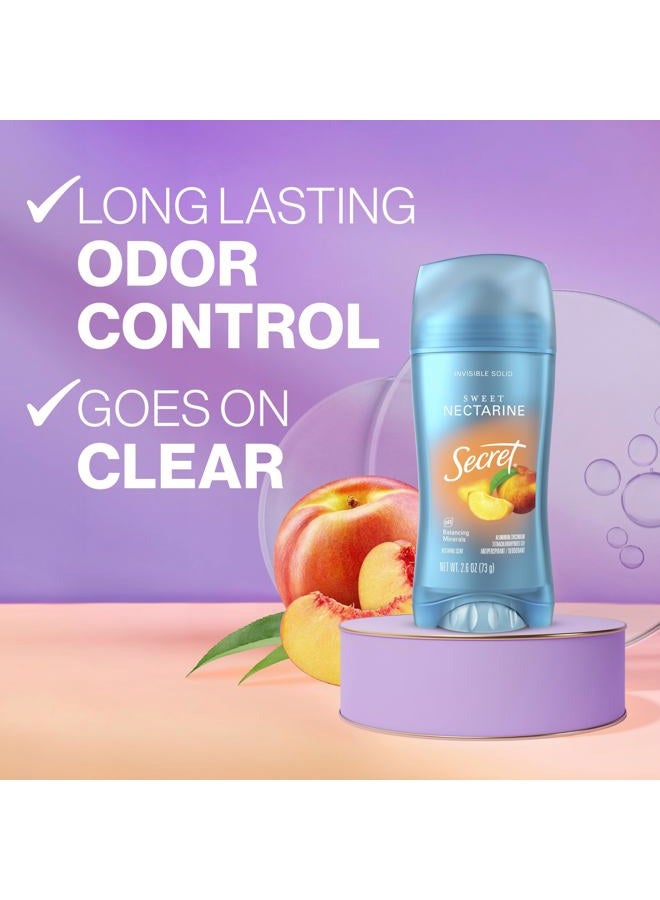Secret Fresh Antiperspirant Deodorant for Women, 72hr Breathable Sweat & Odor Protection, Instant Freshness & Gentle, PH Balancing Minerals, Invisible Solid, Sweet Nectarine Scent, 2.6 oz - Image 2