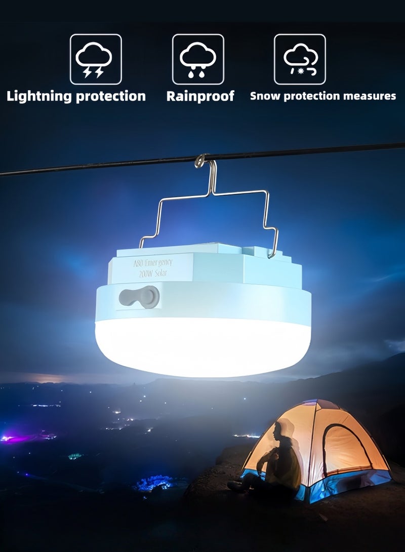 Portable Solar LED Camping Light, Hanging Mini Lantern, Large Capacity 3-Cell Li-ion Battery, Magnetic Base and Quick Hook, 3 Light Modes, USB/Solar Dual Charging, Perfect for Camping, Ultra Long Runtime - Image 5
