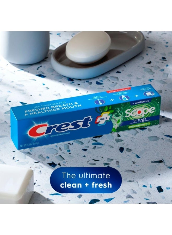 Crest Complete Whitening + Scope, Long Lasting Mint Toothpaste, Triple Pack (3 Count of 5.4 oz Tubes) - Image 3