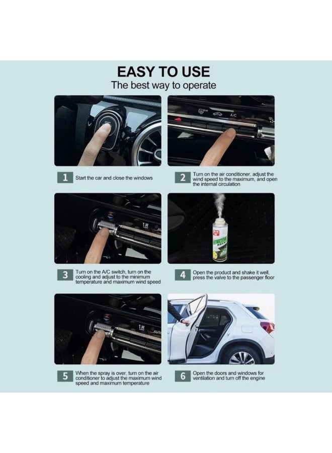 معطر جو للسيارة سريع وسهل الاستخدام برائحة الليمون، مضاد للبكتيريا، 150 مل، يزيل الروائح ويقتل البكتيريا والعفن، بخاخ مزيل للروائح مضاد للفطريات، مناسب لداخل السيارة وفتحات تكييف الهواء ونظام تدوير الهواء. - Image 3
