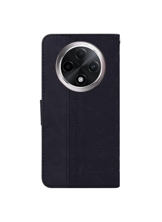 S-TOP Case For OPPO A3 Pro 5G Geometric Embossed Leather Phone Case - Image 3