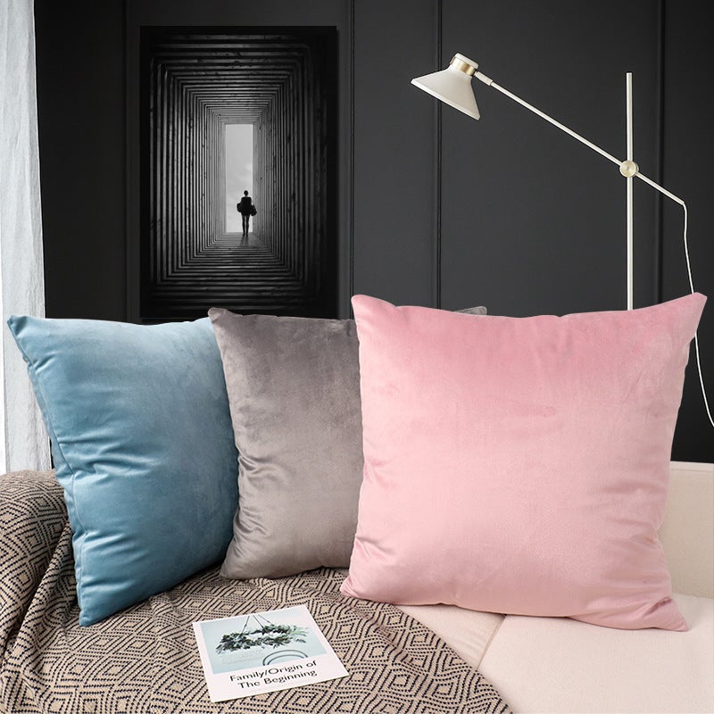 Solid Color Pillow Case Office Lisi Velvet Pillow Home Waist Pillow Cushion Wholesale - Image 5