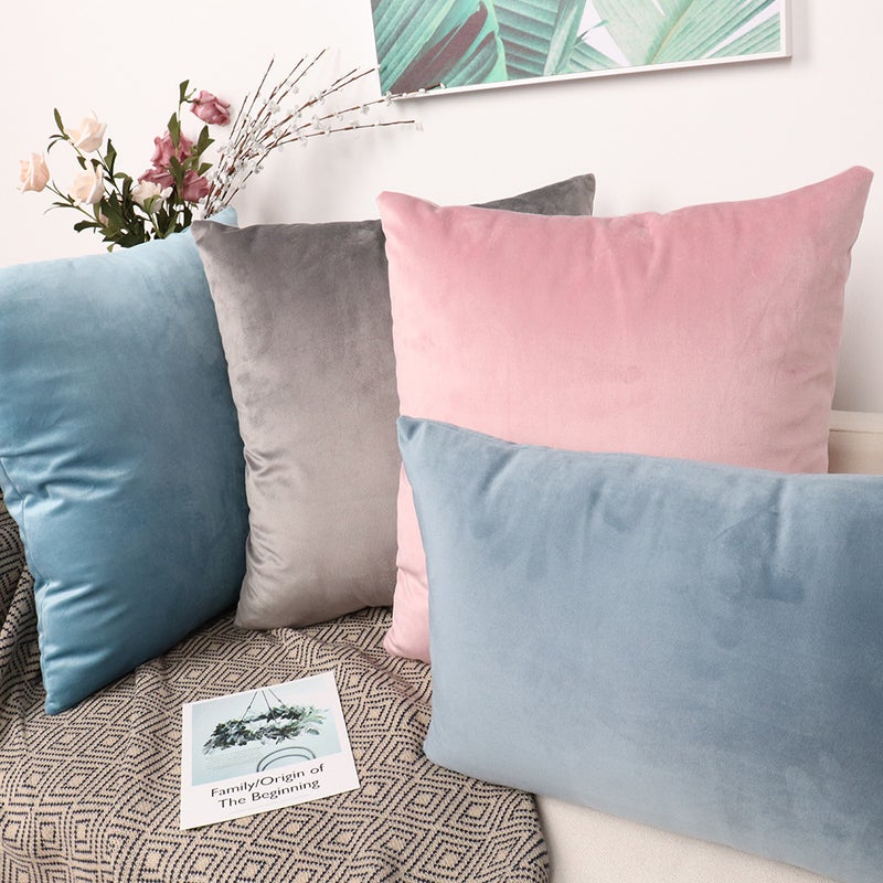 Solid Color Pillow Case Office Lisi Velvet Pillow Home Waist Pillow Cushion Wholesale - Image 4