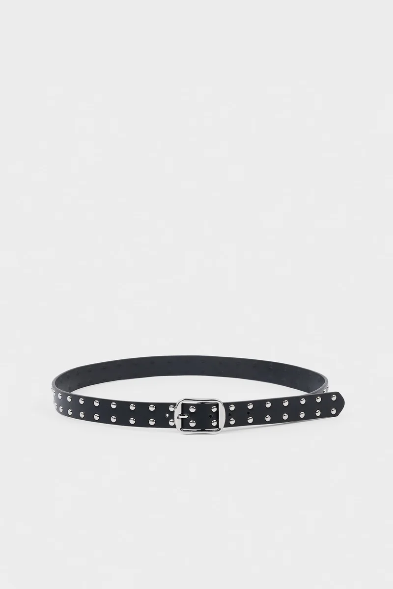 Woman Animal Print Oval Buckle Faux Leather