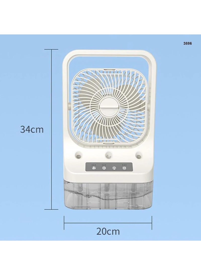Generic Portable Evaporative Mist Fan – 3 Speed Air Cooler with Automatic Timer & 7 Color Night Lights – Compact Cool Mist Fan for Bedroom & Office  - Image 5