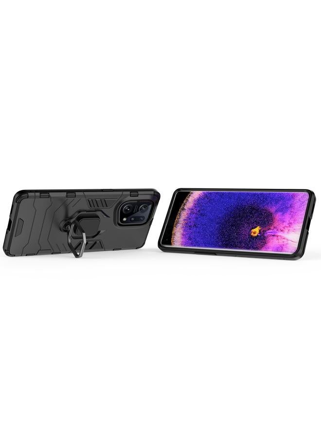 S-TOP Case For OPPO Find X5 Shockproof PC + TPU Protective Phone Case with Magnetic Ring Holder - Image 4