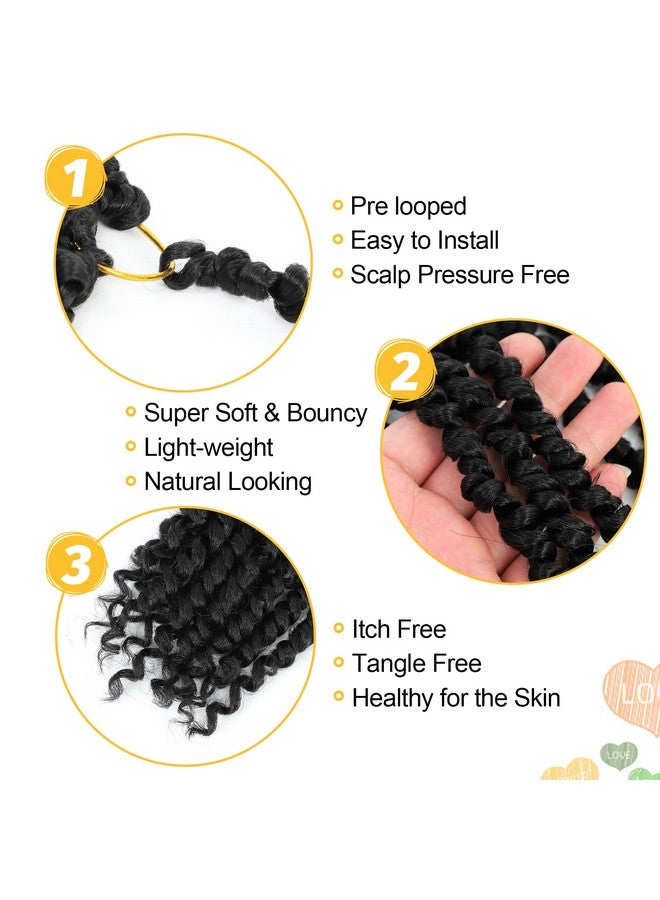 كاريدا شعر باشن تويست 8 بوصات، 8 عبوات، شعر كروشيه باشن تويست مسبق الملتوي للنساء ذوات البشرة السمراء، شعر كروشيه مجعد مسبق الملتوي، شعر كروشيه قصير باشن تويست (8 بوصات (عبوة من 8 قطع)، 1#) - Image 4