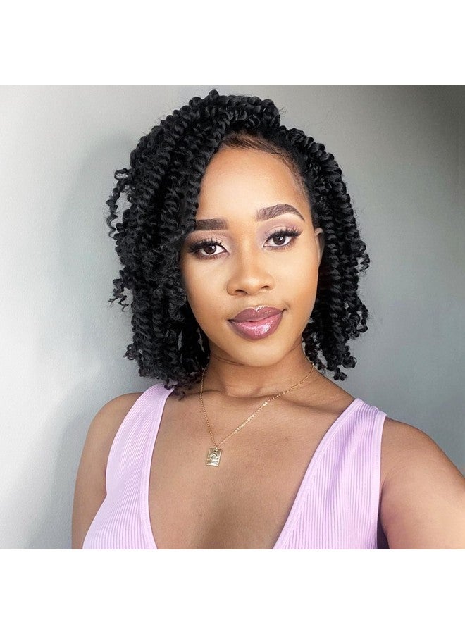 كاريدا شعر باشن تويست 8 بوصات، 8 عبوات، شعر كروشيه باشن تويست مسبق الملتوي للنساء ذوات البشرة السمراء، شعر كروشيه مجعد مسبق الملتوي، شعر كروشيه قصير باشن تويست (8 بوصات (عبوة من 8 قطع)، 1#) - Image 1