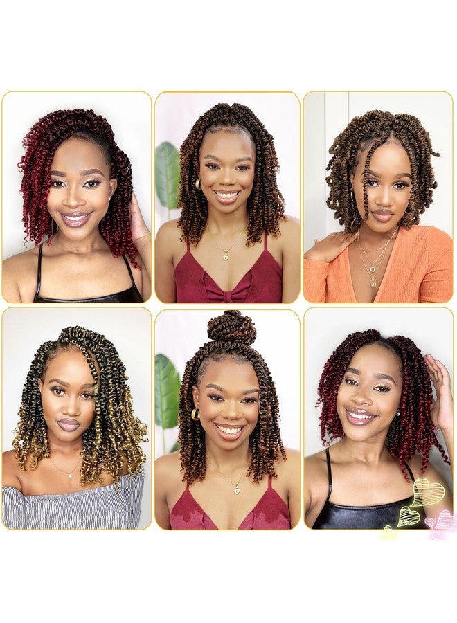 كاريدا شعر باشن تويست 8 بوصات، 8 عبوات، شعر كروشيه باشن تويست مسبق الملتوي للنساء ذوات البشرة السمراء، شعر كروشيه مجعد مسبق الملتوي، شعر كروشيه قصير باشن تويست (8 بوصات (عبوة من 8 قطع)، 1#) - Image 5