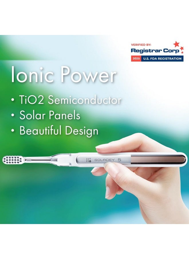 Soladey - Soladey5 Ionic Toothbrush, Pink, Large Solar Panels and TiO2 Semiconductor, You can Brush Without Toothpaste - Image 1
