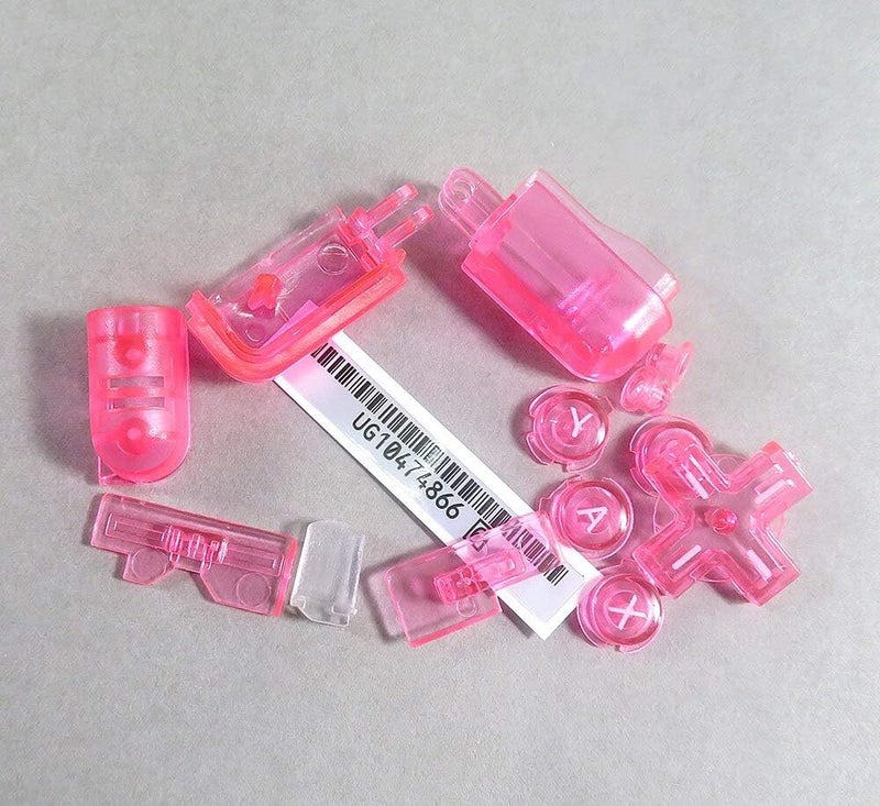 Clear Pink DS Lite NDSL ABXY L R D Pad Cross Button Full Button Set