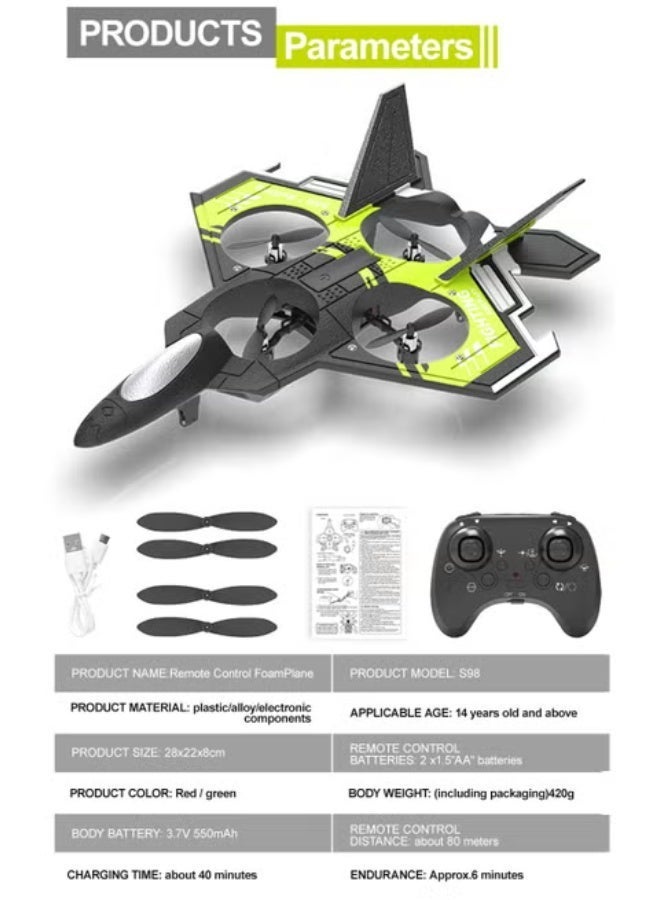 Twisoo Remote Control Airplane for Kids & Adults (14+) | RC Fighter Jet with LED Lights & 360° Flips | Durable EPP Foam RC Plane Toy for Boys & Girls | Easy-to-Fly Outdoor Flying Toy - Image 2