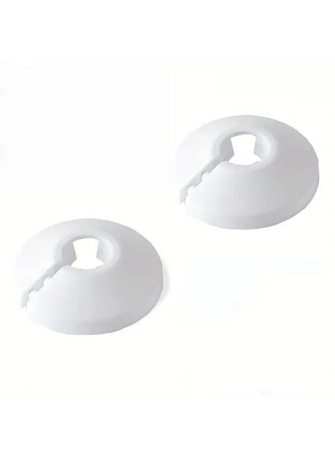 White Triangular Valve Cover Cap 2pcs Stainless PVC Snap Fit Pipe Elbow For Shower Bathtub Sink Toilet - Image 1