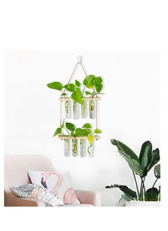 Generic Hanging Propagation Station for Plants, 2 Layer Wall Hanging Wooden Nordic Creative Hydroponic Test Tube, for Home Office Wall Hanging Decoration, 8 Test Tubes  - Image 4