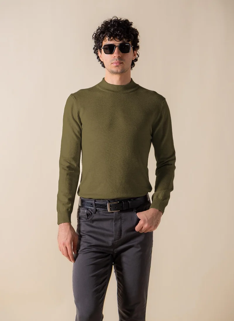 SHAPES FINE KNIT MOCK-NECK SWEATER