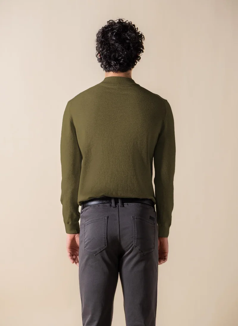 SHAPES FINE KNIT MOCK-NECK SWEATER