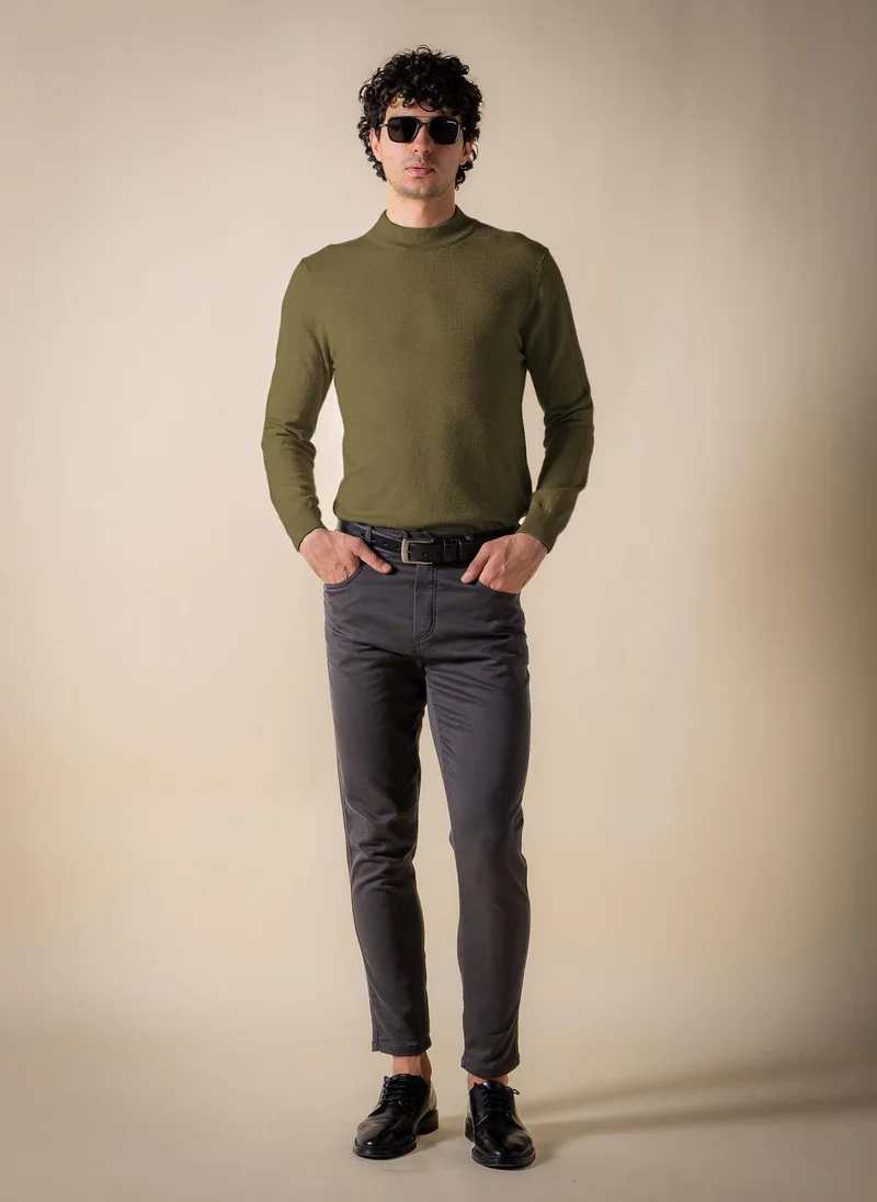 Shapes Green FINE KNIT MOCK-NECK SWEATER for Men | Best Price UAE