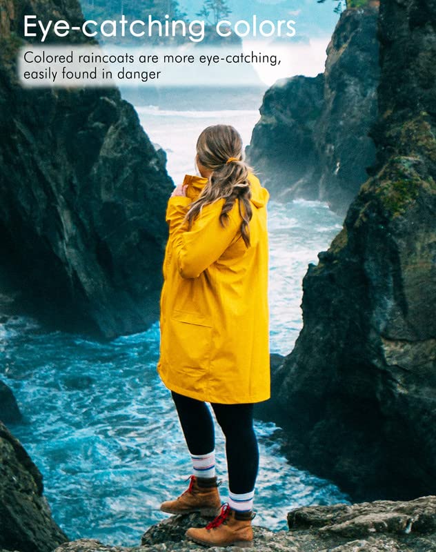 JTANIB Packable Rain Jacket Women Waterproof Lightweight Raincoat with Hood for Hiking Outdoor Travel - Image 4