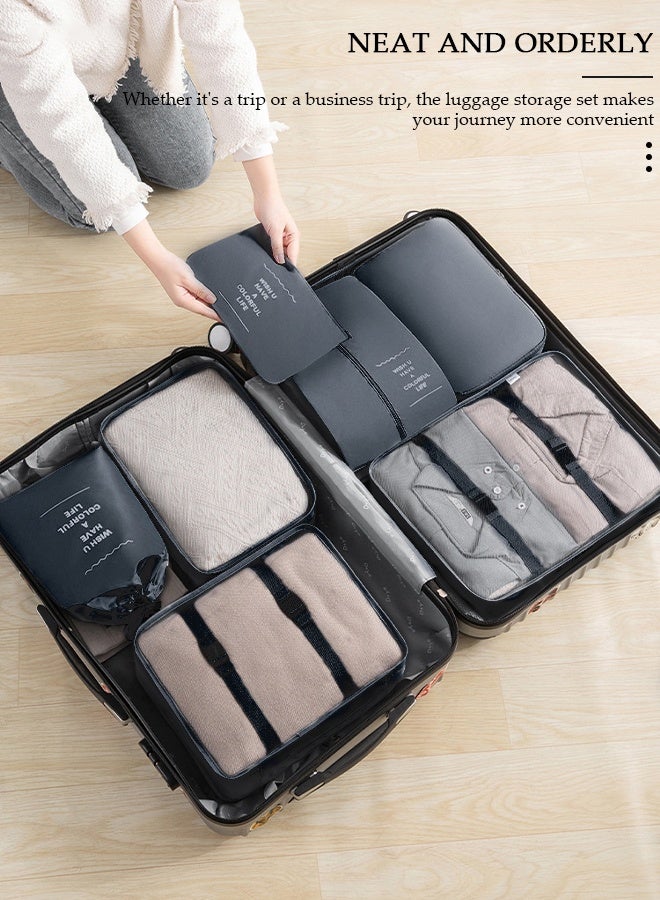 DUNISO 7PCS Travel Storage Bag Set Multi-functional Clothing Sorting Packages Travel Packing Compression Pouche Luggage Organizer Pouch for Moving Traveling - Image 3