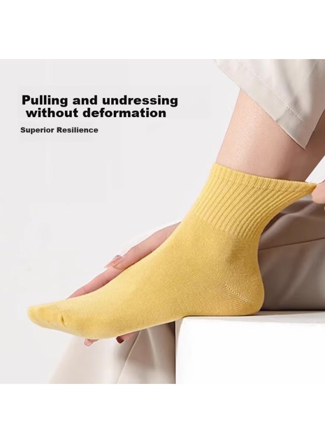 Nolansend Disposable Cotton Travel Sweat-absorbent Breathable Four Seasons 7a Antibacterial Disposable Mid-tube Socks For Women 7 Pairs - Image 5