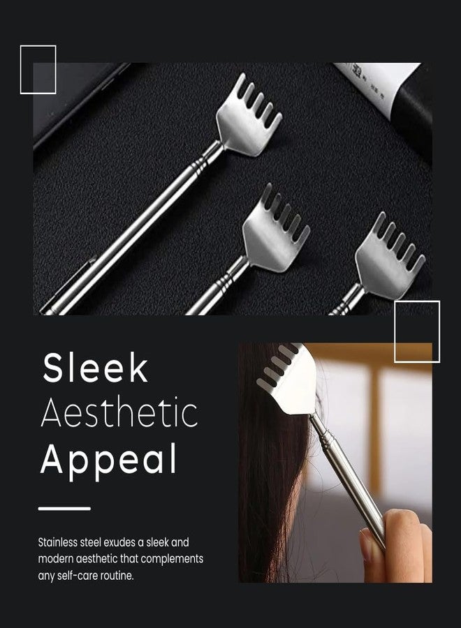 GOPAD Stainless Steel Back Scratcher | Extendable Telescopic Back Scratcher Stick | Portable Khujli Stick for Itching Relief & Body Acupressure | Adjustable Metal Itch Scratcher for Home, Office & Travel (2 Pack) - Image 3