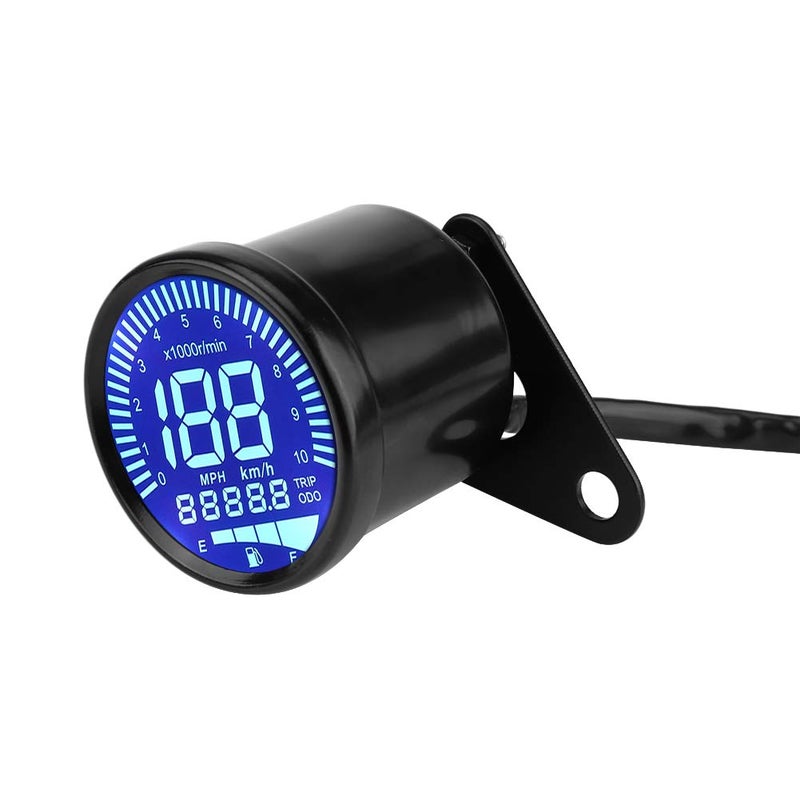 Keenso Digital Motorcycle Speedometer, 12V DC Universal Motorcycle LED Backlight Digital Speedometer Tachometer Speed Gauge Oil Level Meter Voltmeter Voltage Black - Image 3