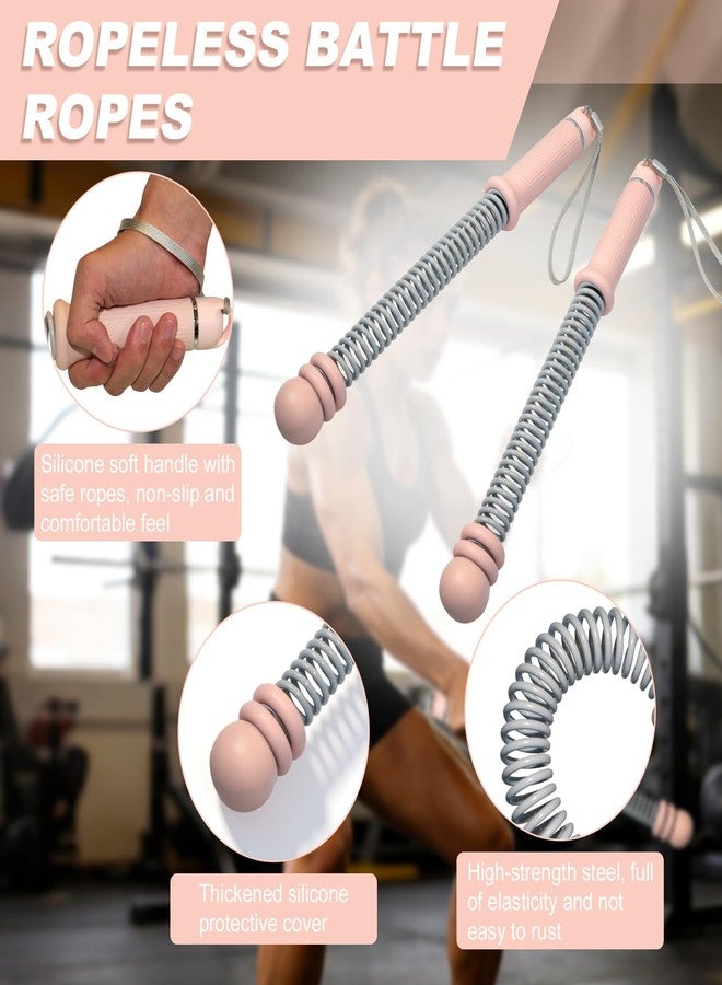 SHEEVONIX Adjustable Ropeless Battle Ropes for Home Gym, Heavy Duty Cordless Battle Rope 2-Pack with Non-Slip Spiral Handles, Weighted Ropeless Battle Ropes for Strength Training, HIIT Workout for Women & Men - Image 3