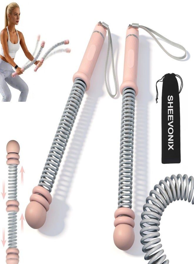 SHEEVONIX Adjustable Ropeless Battle Ropes for Home Gym, Heavy Duty Cordless Battle Rope 2-Pack with Non-Slip Spiral Handles, Weighted Ropeless Battle Ropes for Strength Training, HIIT Workout for Women & Men - Image 1
