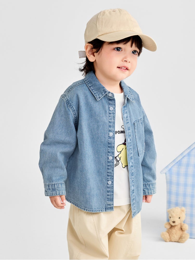 بالابالا قميص جينز بجيب أمامي للأولاد - Image 1