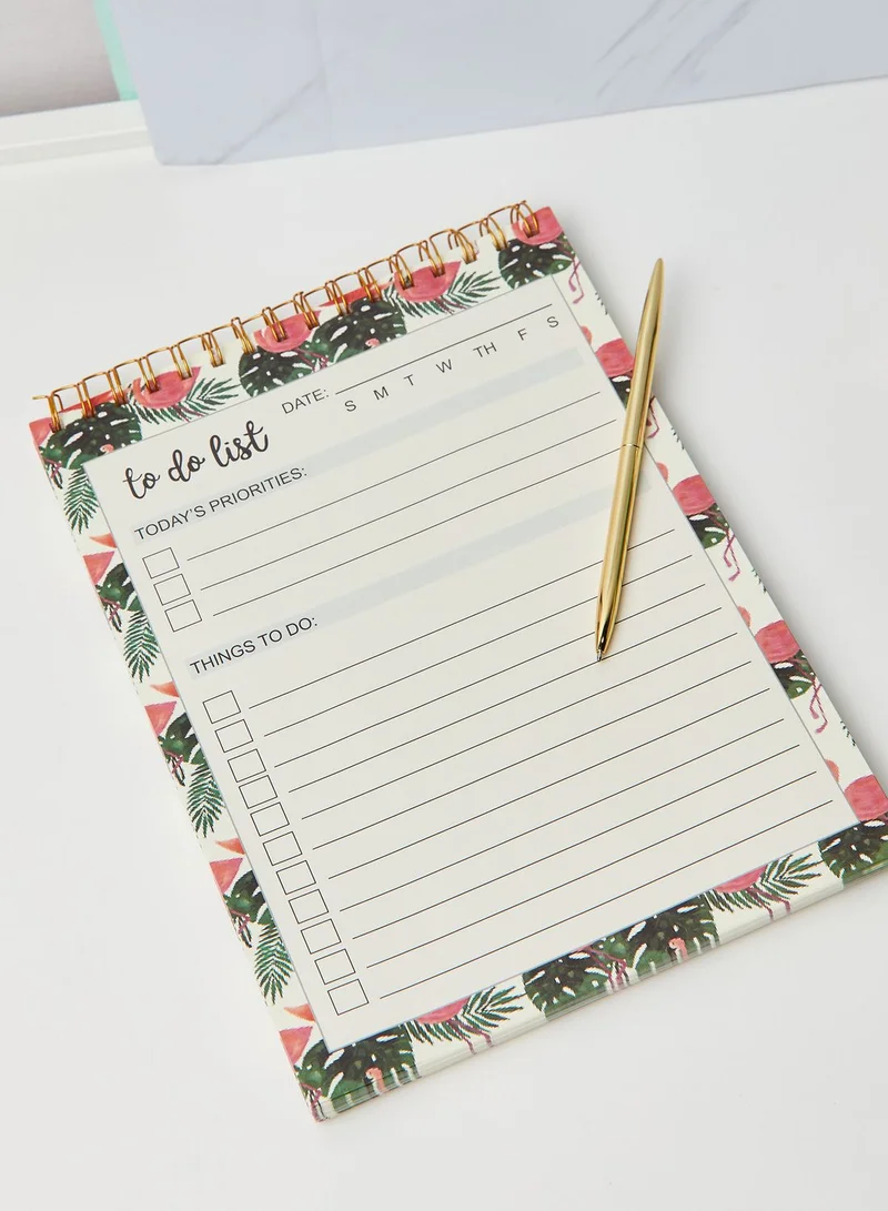 Pink Cactus A4 Flamingo To Do List