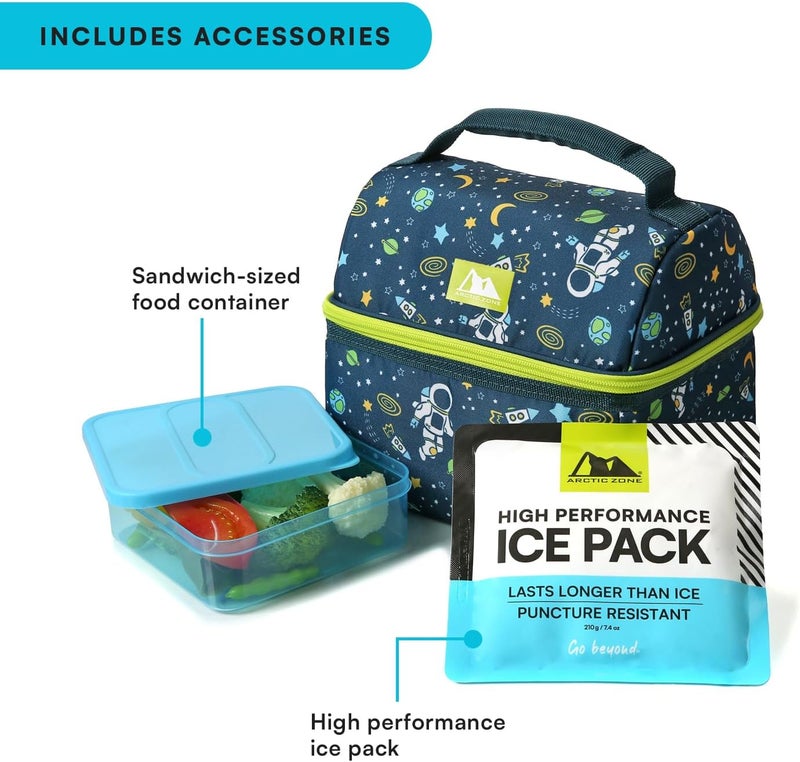 Arctic Zone Kids Lunch Bucket Combo with 210g Ice Pack and Sandwich Container, Space Odyssey - Image 3