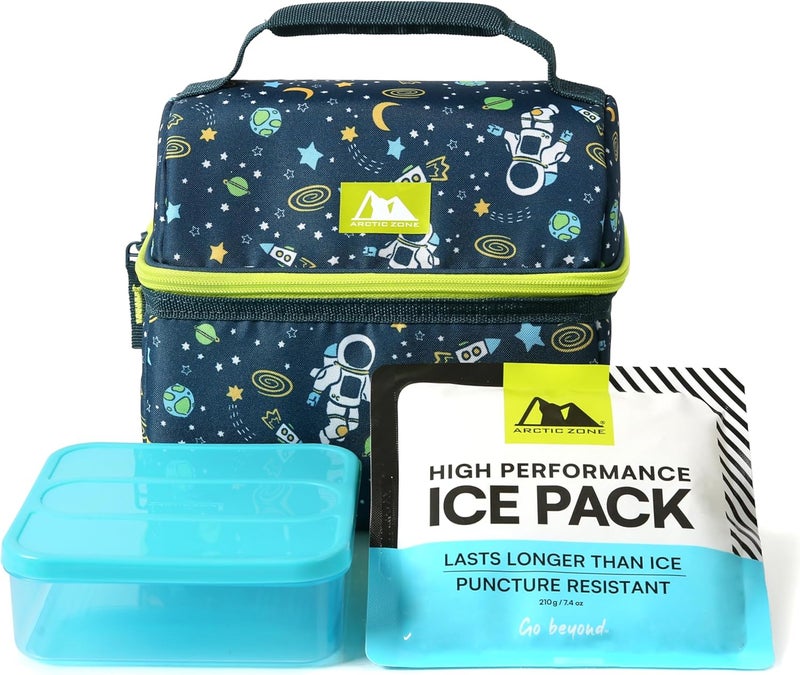 Arctic Zone Kids Lunch Bucket Combo with 210g Ice Pack and Sandwich Container, Space Odyssey - Image 1