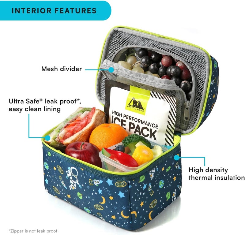 Arctic Zone Kids Lunch Bucket Combo with 210g Ice Pack and Sandwich Container, Space Odyssey - Image 2