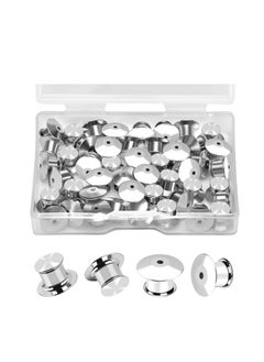 SYOSI 50PCS Locking Pin Backs Locking Pin Keepers Clasp, Metal Pin Locks Back for Brooches Enamel Lapel Pins  - Image 1